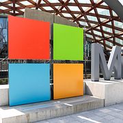 Microsofts skylt. Arkivbild.