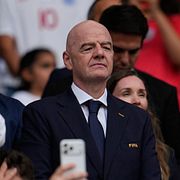 President Gianni Infantino under matchen mellan Norge och England på lördagen.