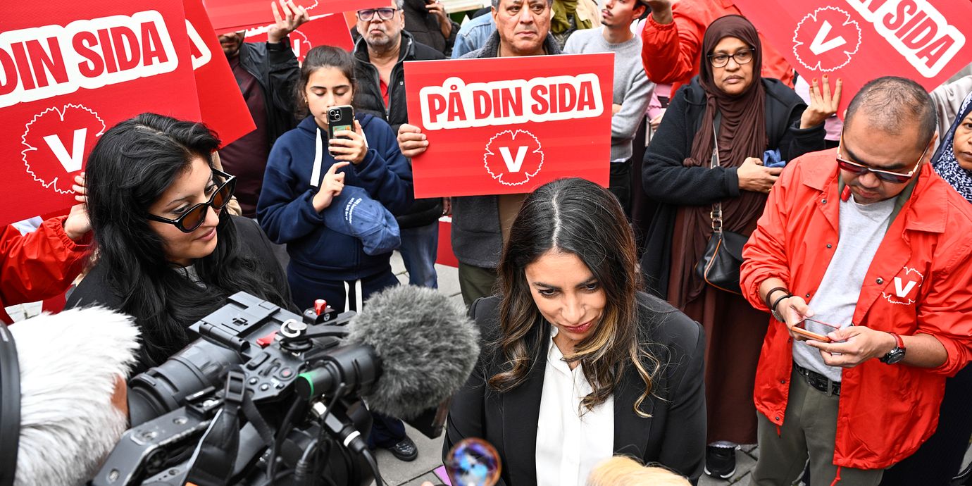 Vänsterpartiets partiledare Nooshi Dadgostar.