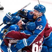 Josh Manson, Samuel Girard, Artturi Lehkonen och Gabriel Landeskog.