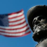 Staty av ”Stonewall” Jackson i Virginia. Arkivbild.