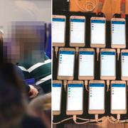 Tre män åtalas för att ha fuskat på högskoleprovet genom att använda mycket små hörsnäckor. Telefoner som var uppkopplade i gruppsamtal. Foto: Polisen