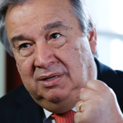 Ett tältläget i Pakistan/FN:s generalsekreterare Antonio Guterres