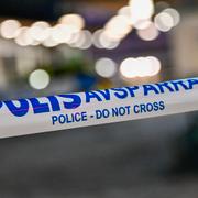 Polisavspärrning. Genrebild. 
