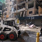 Förorten Dahiyeh i södra Beirut, som träffades av en israelisk attack på söndagen.