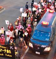 Arkivbild. Demonstration på kvinnodagen 8 mars. Eugene Hoshiko / AP