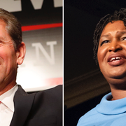 Brian Kemp och Stacey Abrams.