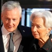 Frankrikes finansminister Bruno Le Maire och Europeiska centralbankens ordförande Christine Lagarde.