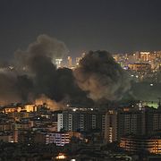 En bild från Beirut, där Israel genomfört anfall.