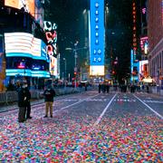 Illustrationsbild: Öde nyårsfirande på Times Square 2020/2021.