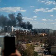 Rök stiger efter en rysk drönarattack mot Ukraina tidigare i år.