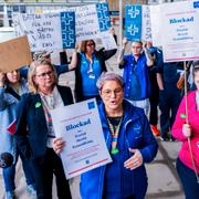 Sineva Ribeiro, ordförande Vårdförbundet, utanför Karolinska sjukhuset (KS) i Huddinge. 