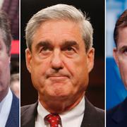 Paul Manafort, Robert Mueller, Michael Flynn. Arkivbilder.