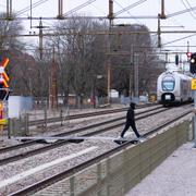 Södra station i Örebro där tre människor blev påkörda av ett godståg och miste livet i februari 2024.