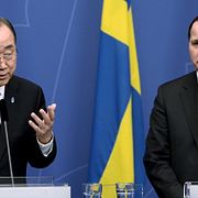 Ban Ki-moon och Stefan Löfven.