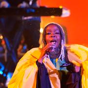 Lauryn Hill på scen i Los Angeles i slutet på juni i år. 