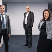 LKAB:s vd Jan Moström, SSAB:s vd Martin Lindqvist och Vattenfalls vd Anna Borg. 