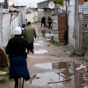 Människor ute och går i Kapstaden, Sydafrika.