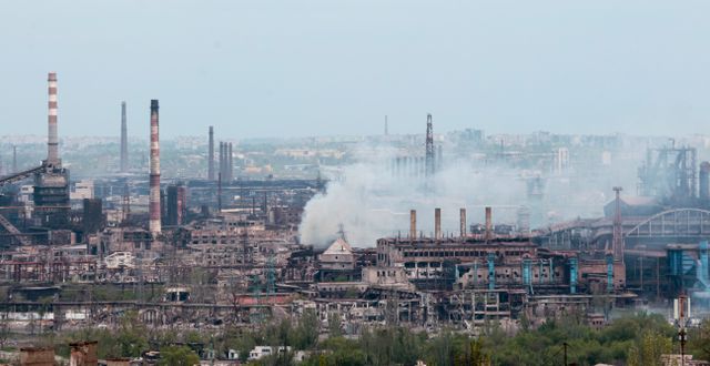 Stålverket Azovstal i Mariupol var utsatt för flera attacker. AP