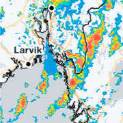 Arkivbild från stormen Helga i Göteborg, 2015, och en aktuell radarbild från SMHI.