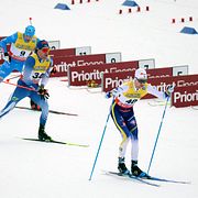 En bild från världscupen i längdskidåkning i Falun i mars.