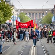 Arkivbild. Vänsterpartiets förstamajtåg i Göteborg.