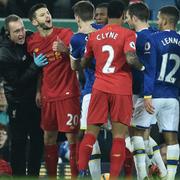 Upprörda känslor på Goodison Park.