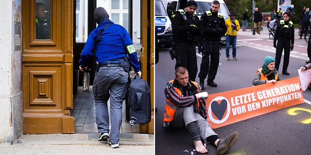 Klimataktivistgruppen Letzte Generation i Tyskland. TT/AP