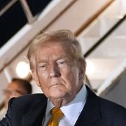 President Donald Trump i samband med en mellanlandning i England efter Nato-toppmötet i början av juli.