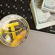Kyptovalutan tether, ett så kallat stablecoin.