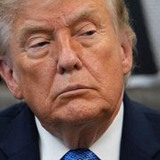 Donald Trump i Vita huset under gårdagen.