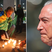 Anhängare till Bolsonaro tänder ljus/Brasiliens president Michel Temer