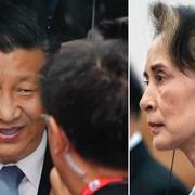 Xi Jinping och  Aung San Suu Kyi. 