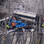 Bilder från tågolyckan som inträffade i Adamuz nära den sydliga staden Cordoba.