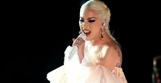 Arkivbild på Lady Gaga när hon uppträder. Under konserten på Friends Arena tilläts inga fotografier. Matt Sayles / AP