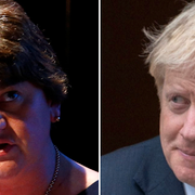 DUP-ledaren Arlene Foster / Boris Johnson.