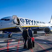 Olyckan skedde ombordpå  ett av Ryanairs flygplan.