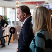 Statsminister Stefan Löfven intervjuas.