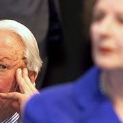 Edward Heath och Margret Thatcher 1998.