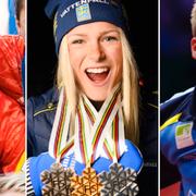 Landslagsmålvakten Hedvig Lindahl, Frida Karlsson, Mattias Falck.