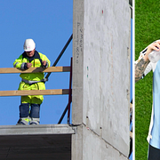 Byggarbetare/Lionel Messi tar en vattenpaus under VM.