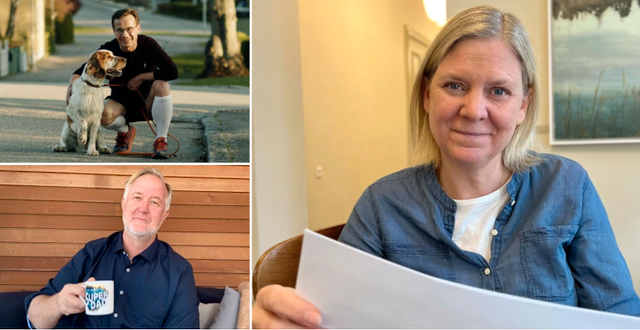 Bilder som partiledarna har lagt upp i sina sociala medier under dagen. Ulf Kristersson, Johan Pehrson och Magdalena Andersson. Privat
