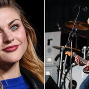 Frances Bean Cobain och Kurt Cobain. Arkivbilder.