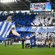 IFK Göteborgs Marcus Berg hyllades innan lördagens fotbollsmatch i allsvenskan mellan IFK Göteborg och IK Sirius FK på Gamla Ullevi.