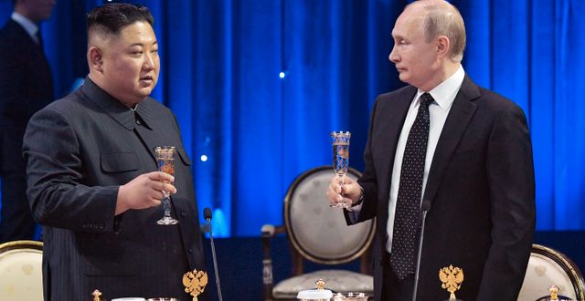 Kim Jong-Un och Vladimir Putin. Alexei Nikolsky / AP