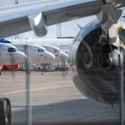 Flygplan på Kastrup, Danmarks största flygplats. Arkivbild. 