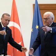 Turkiets president Recep Tayyip Erdogan och Tysklands Frank-Walter Steinmeier möttes i Berlin, Tyskland, den 17 november 2023. 