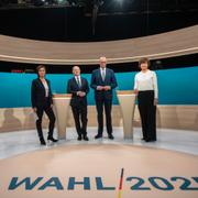 Olaf Scholz och Friedrich Merz i samband med debatten.