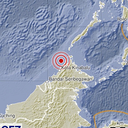 Kota Kinabalu/Epictentrum för skalvet.