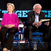 Hilary Clinton och Bernie Sanders, 3 november, 2016. 